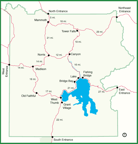 map of yellowstone park